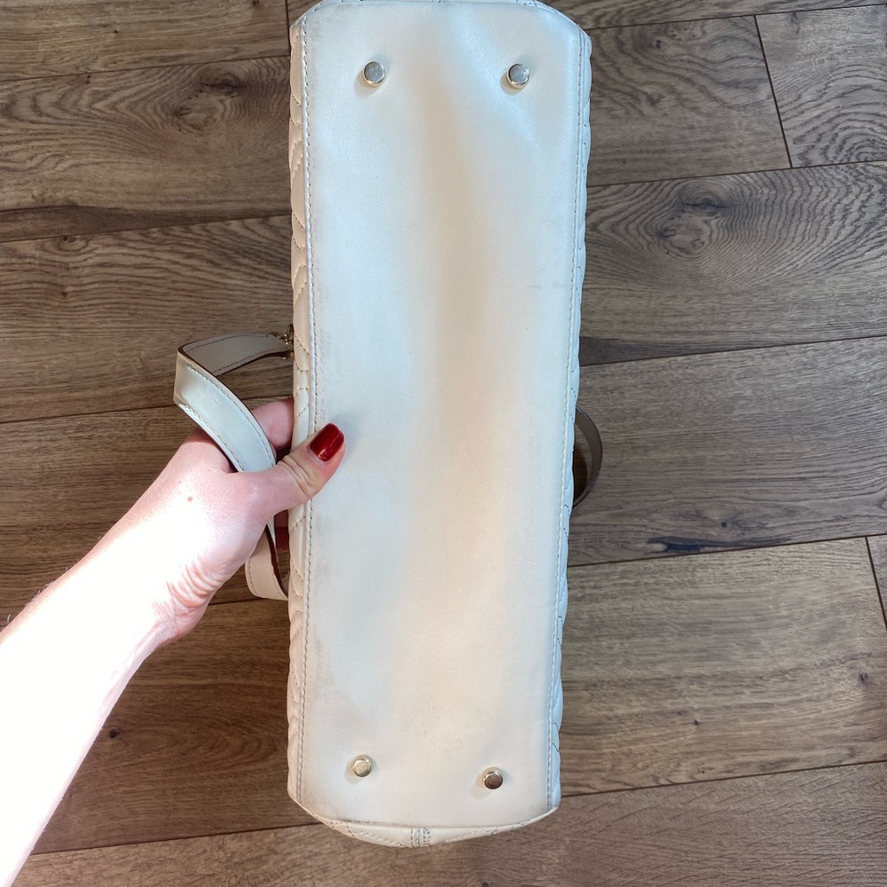 Kate Spade Rachelle Shoulder Bag Ivory Eggshell Double Handle Quilted Le… - Picture 4 of 10